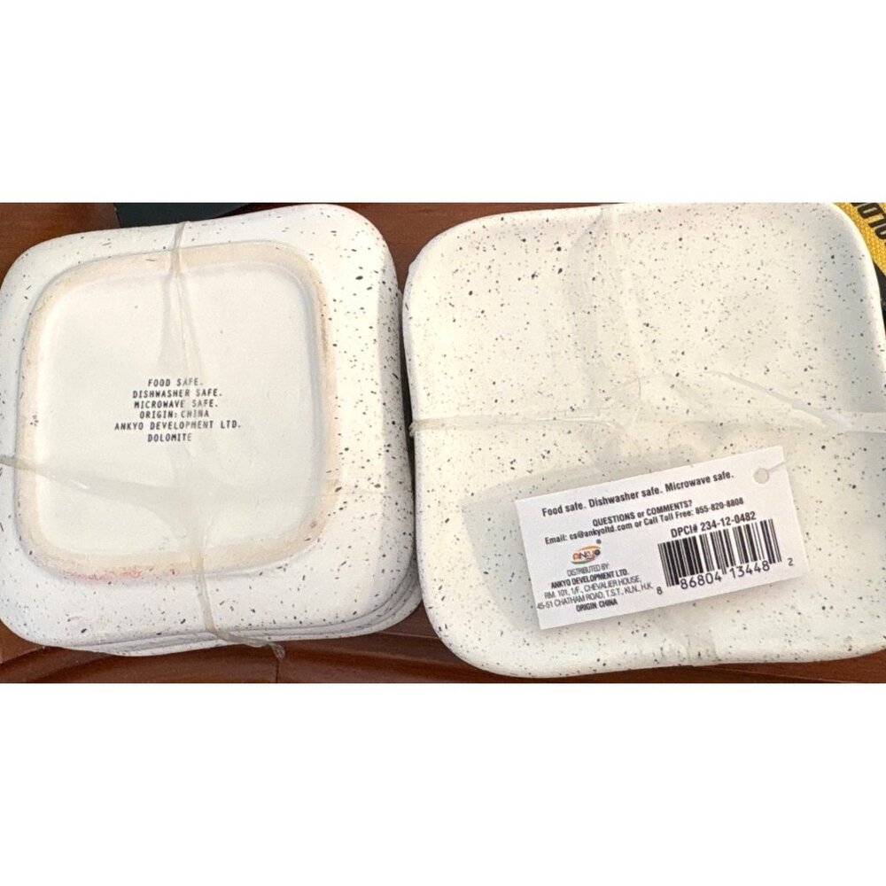Ankyo Development Speckled Ceramic Set 4 Plates Food Safe Sturdy Everyday RARE - Picture 6 of 11